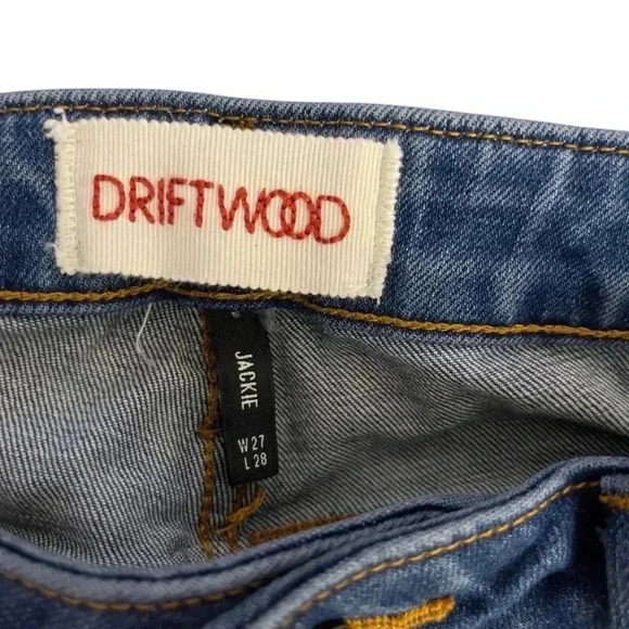 Free People Driftwood Jackie Stripe High Rise Denim  Blue Jeans Size 27 - Picture 8 of 11